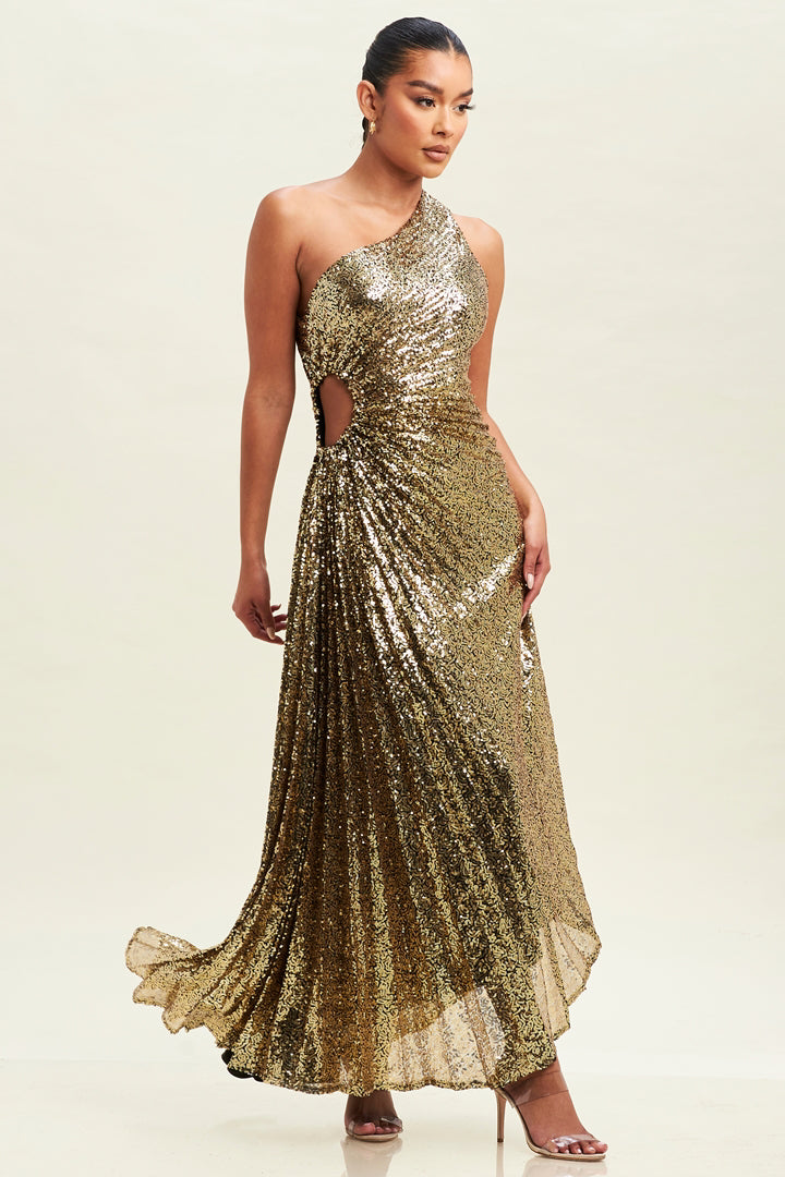 Sequin asymmetrical dress