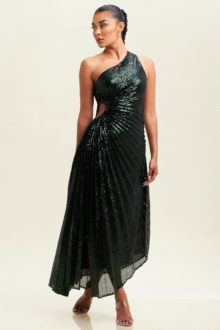 Sequin asymmetrical dress
