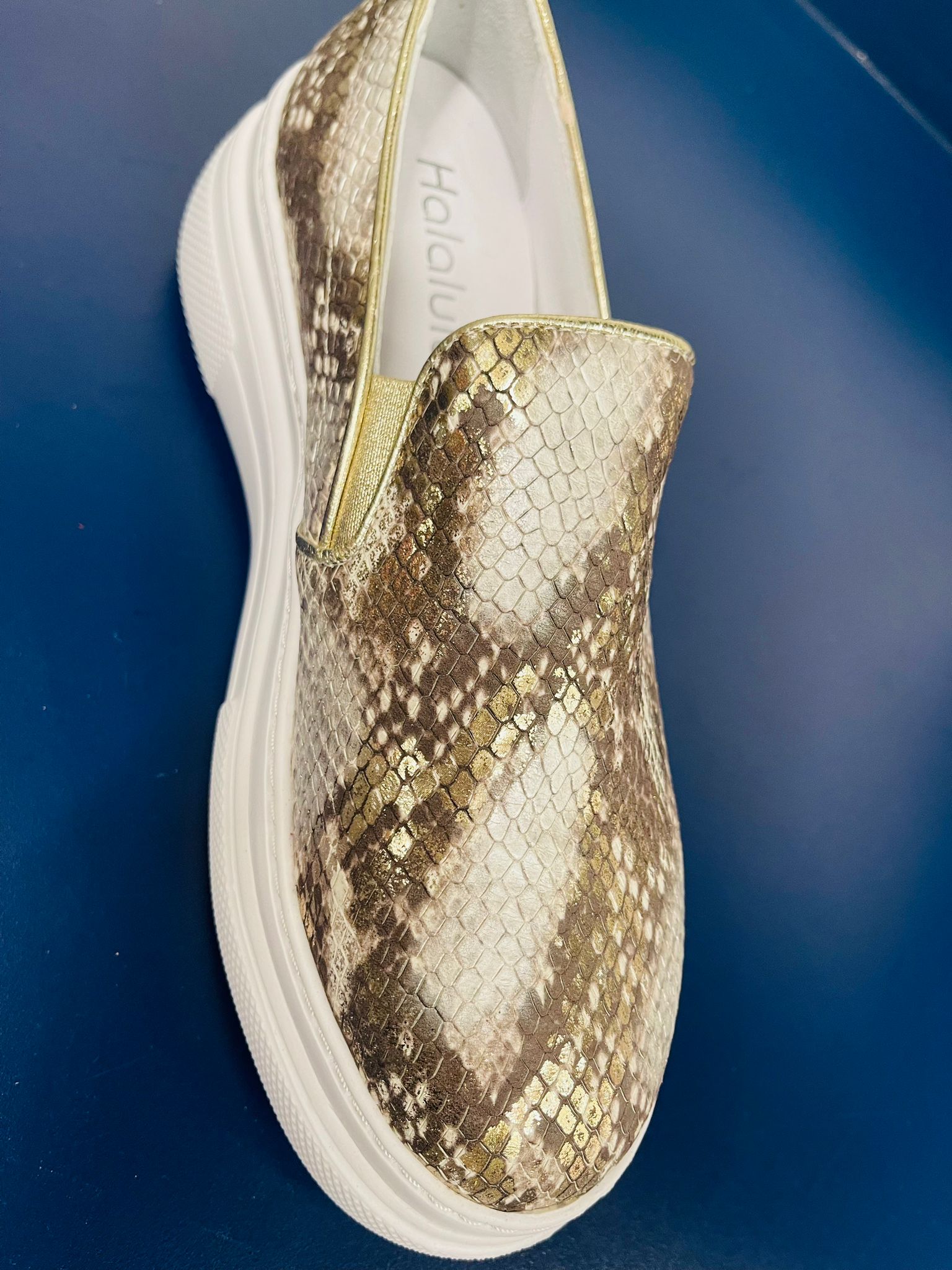 Chunky Bottom Snake Design Slide On Shoe