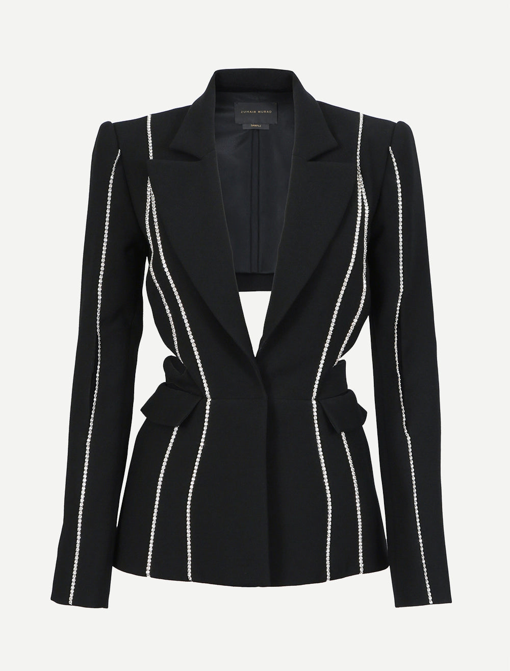 Black Rhinestones Glamour Blazer Pants Set
