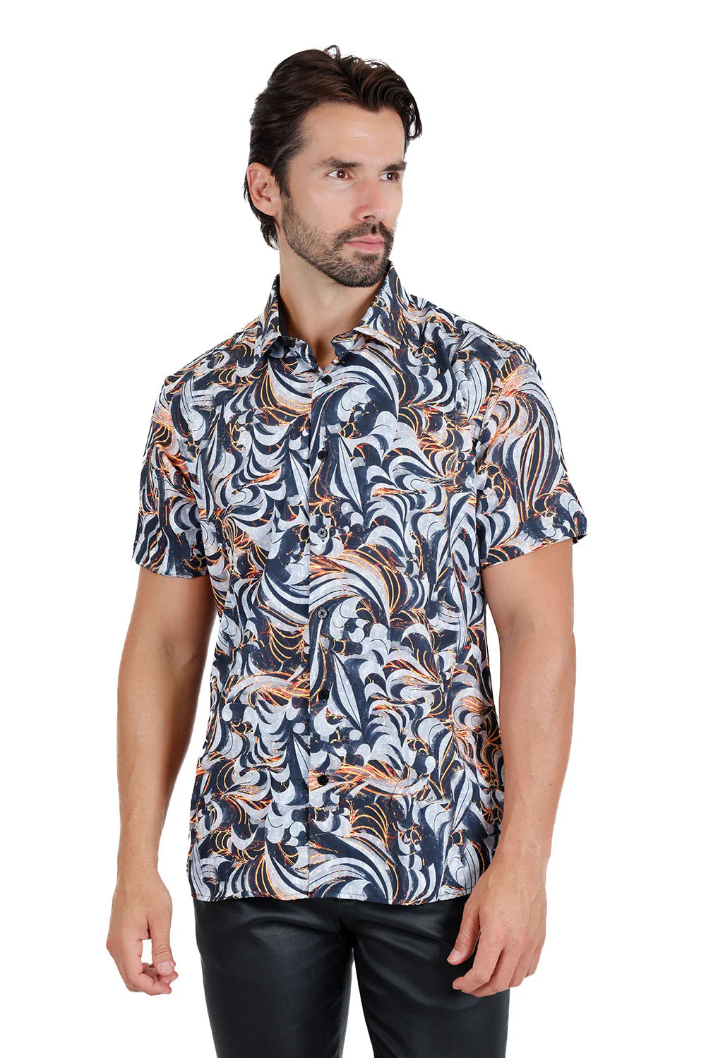Stylish Novelty Print Short Sleeve Shirt