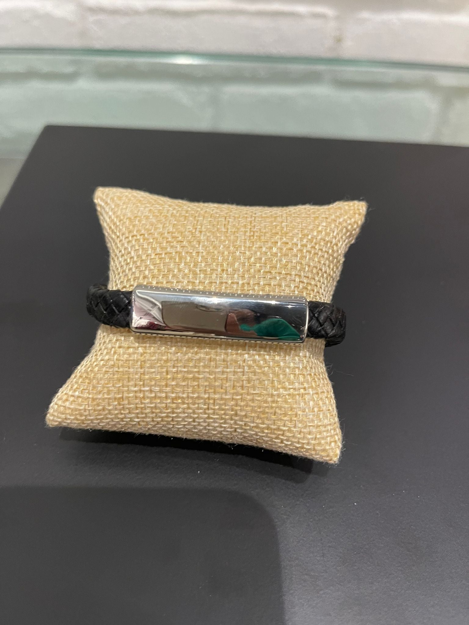 Leather Men Bracelet With Magnetic Clasp
