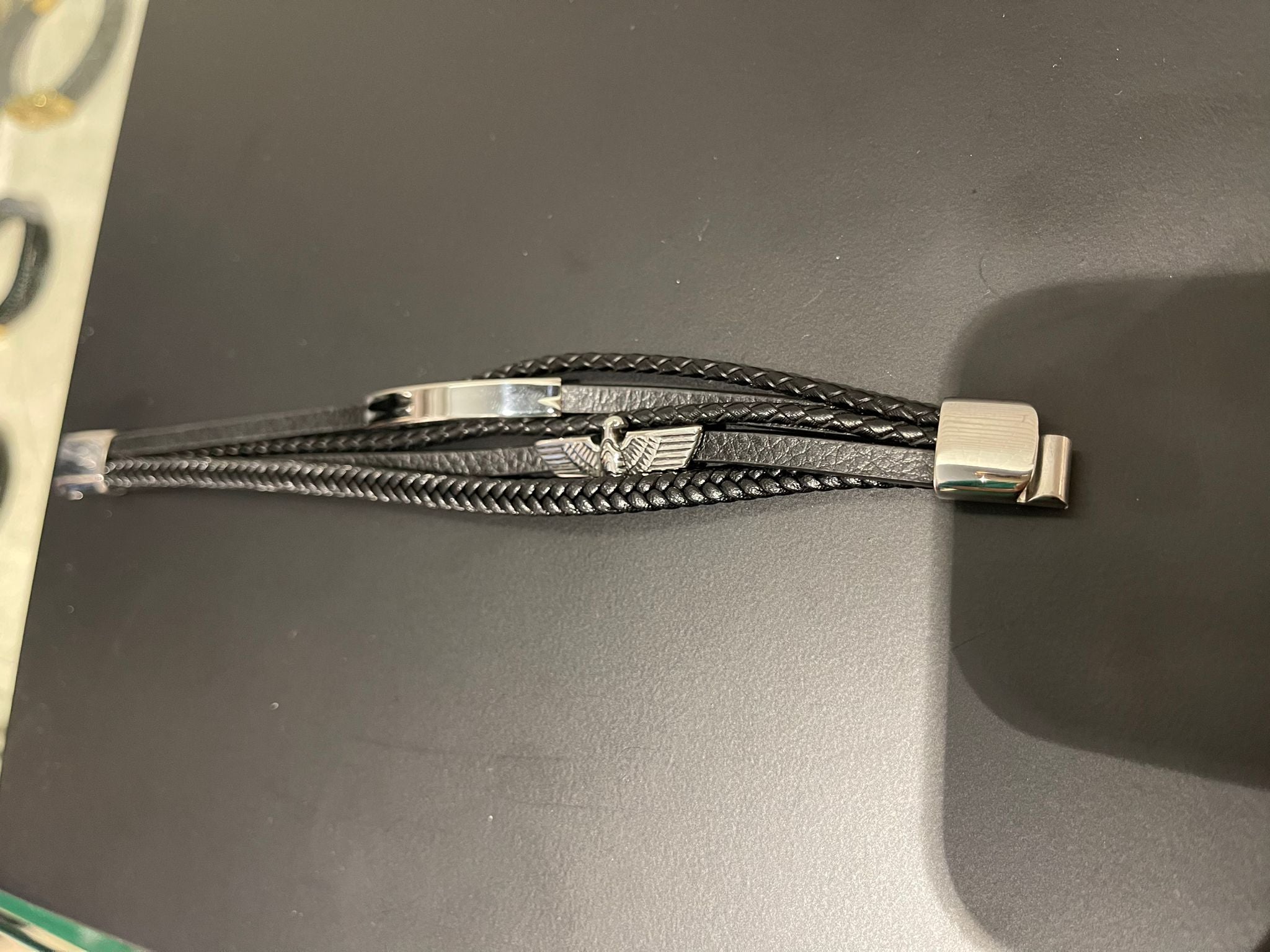 Leather Men Bracelet With Magnetic Clasp