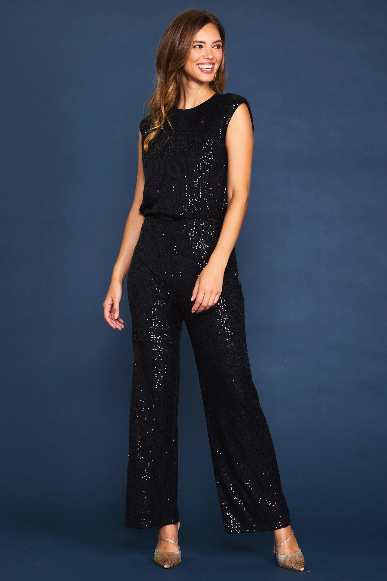 Sequin Bubble Muscle Tank Top