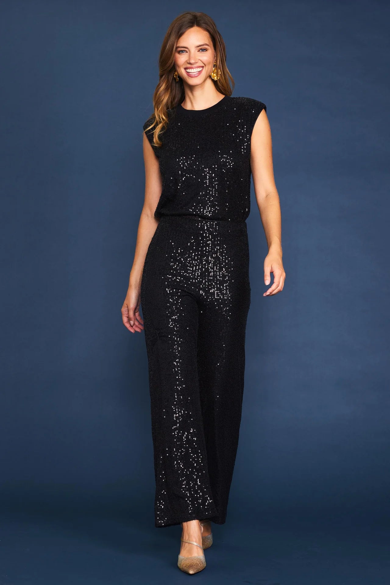 Sequin Bubble Muscle Tank Top