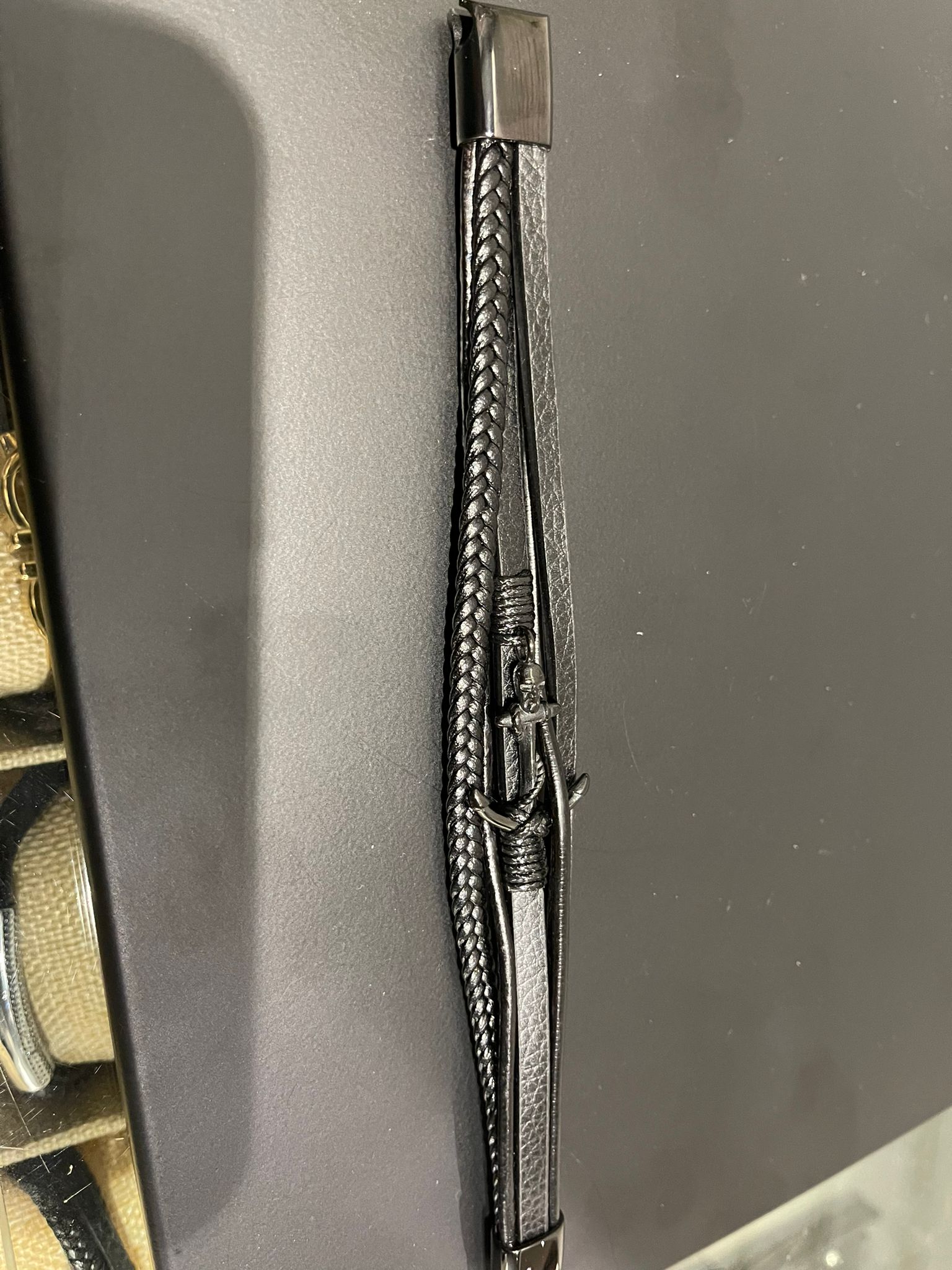 Leather Men Bracelet With Magnetic Clasp