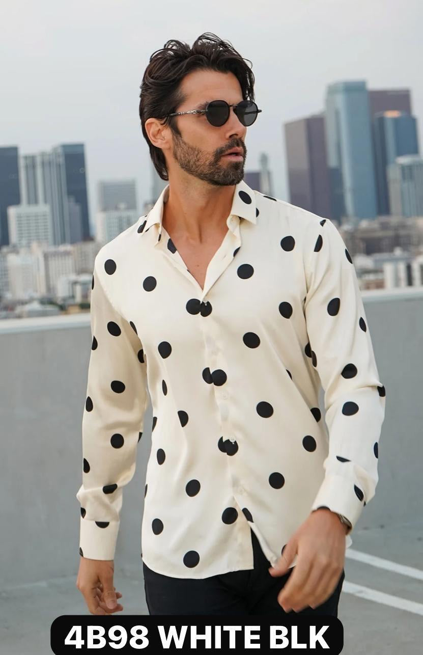 BLACK POLKA DOT PATTERN SHIRT