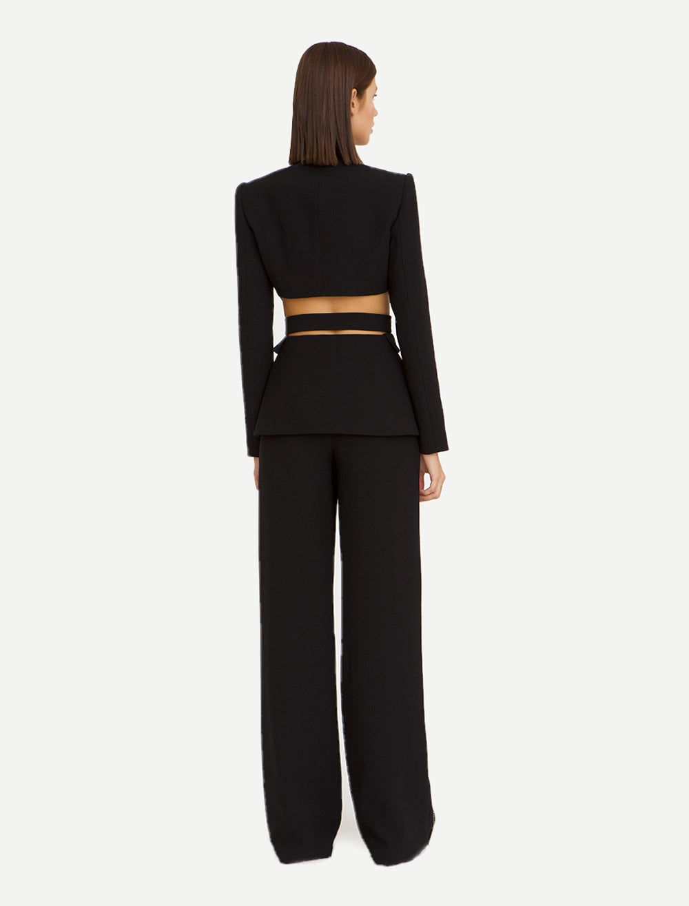 Black Rhinestones Glamour Blazer Pants Set