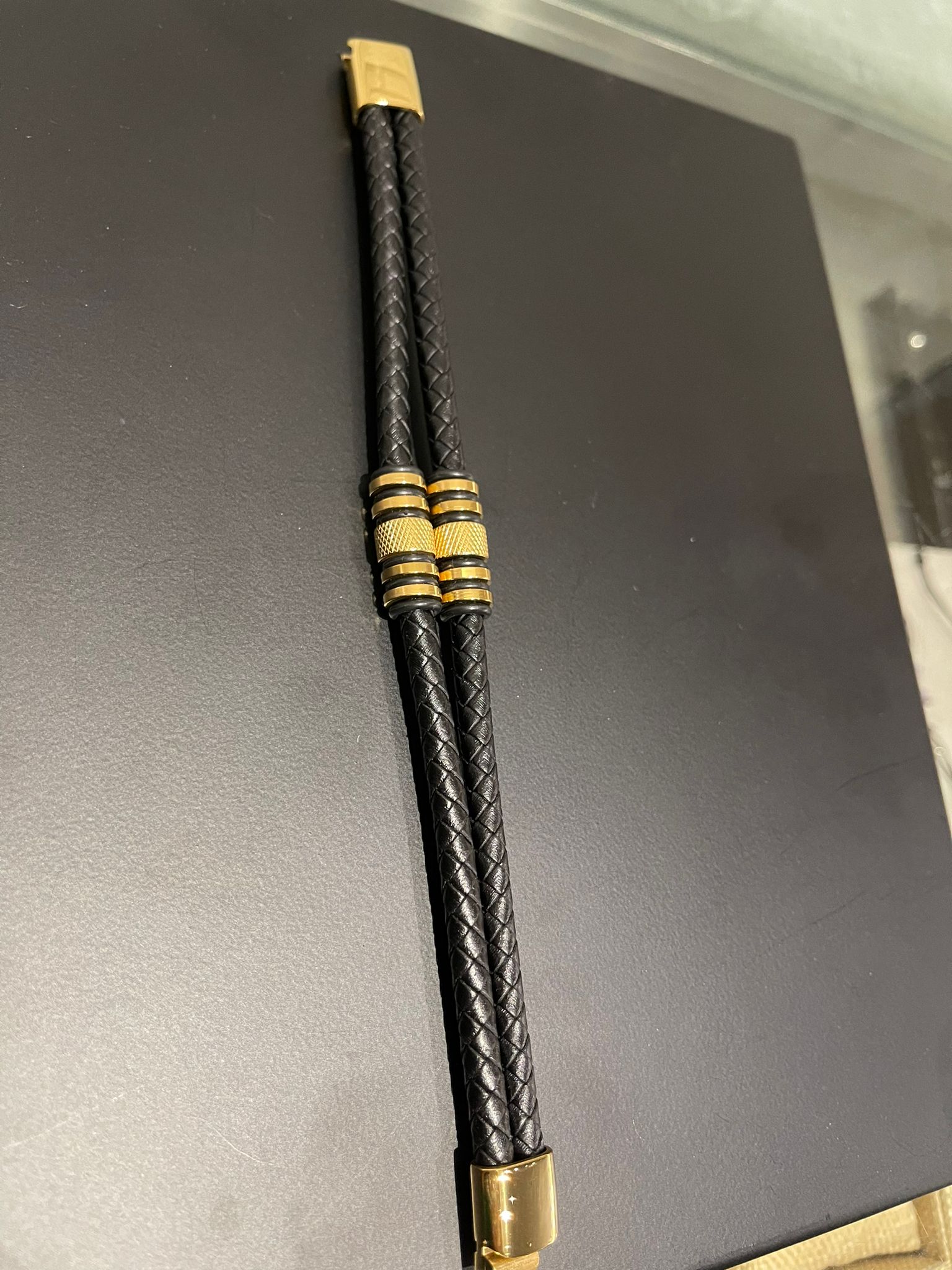 Leather Men Bracelet With Magnetic Clasp