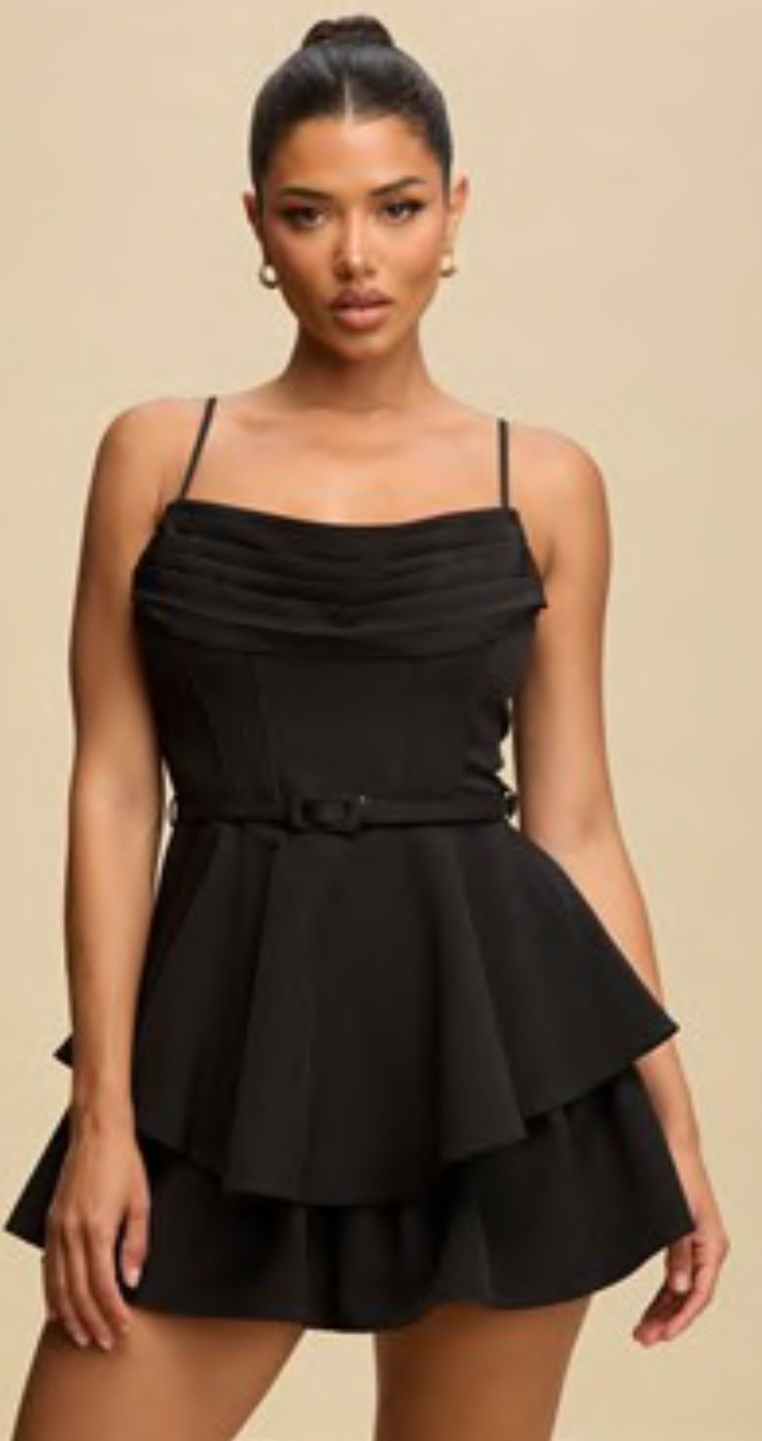 COWL FRONT PLEATED ROMPER