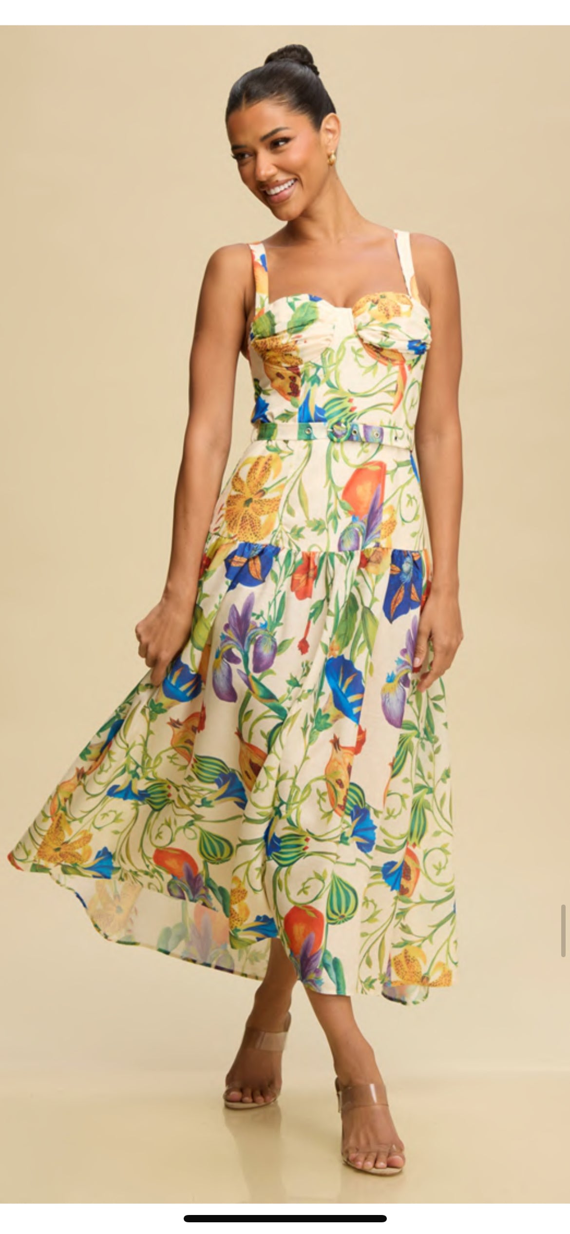 BOTANICS BELTED MIDI DRESS