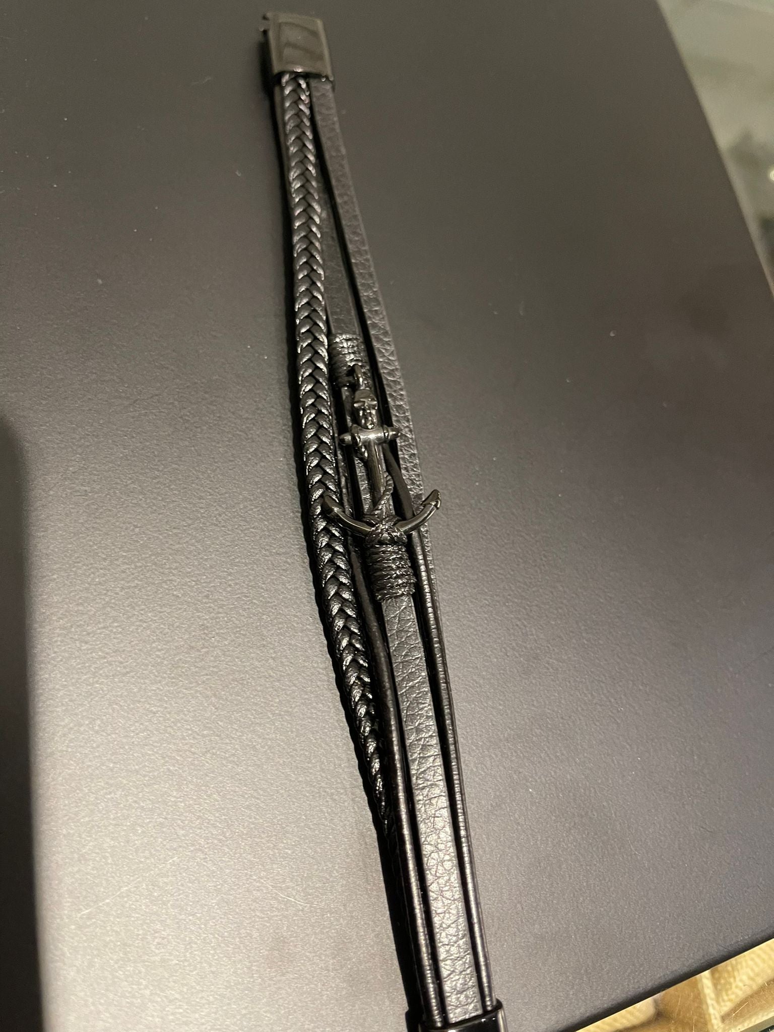 Leather Men Bracelet With Magnetic Clasp