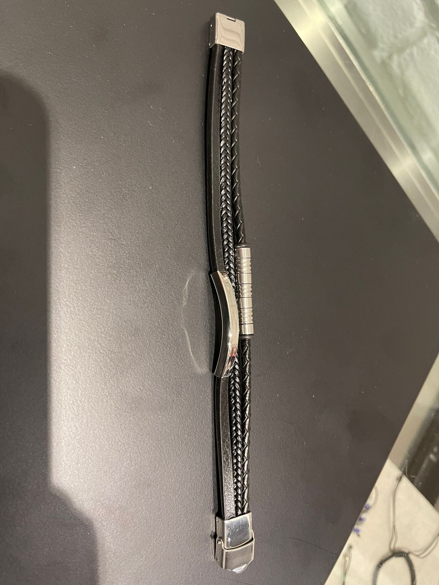 Leather Men Bracelet With Magnetic Clasp