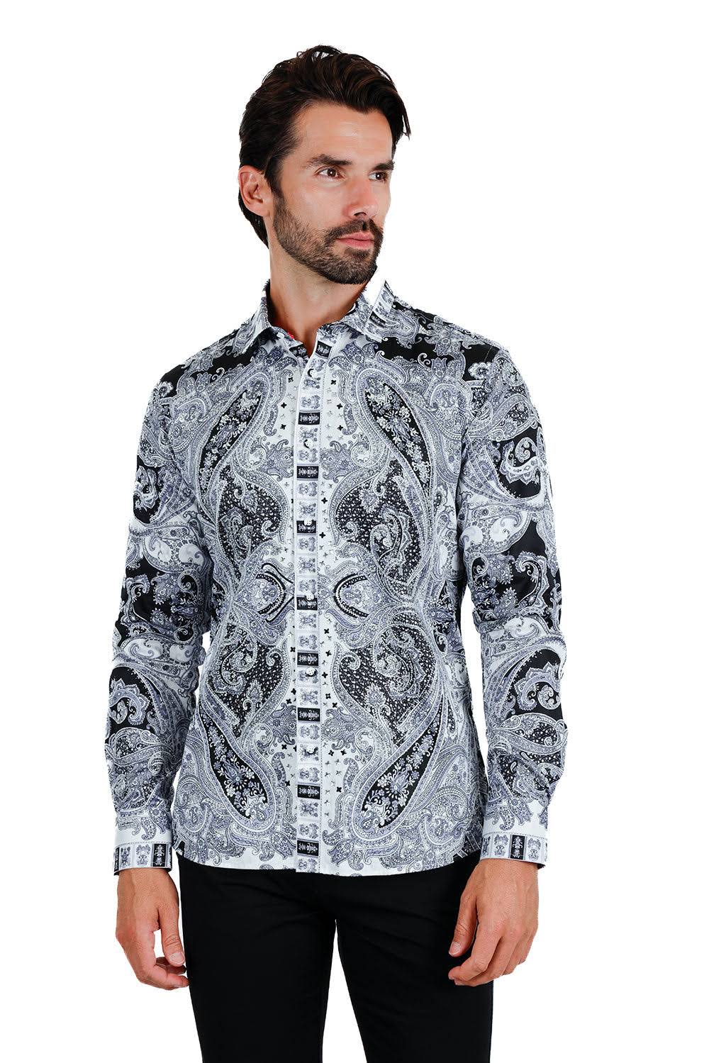 Black paisley shirt