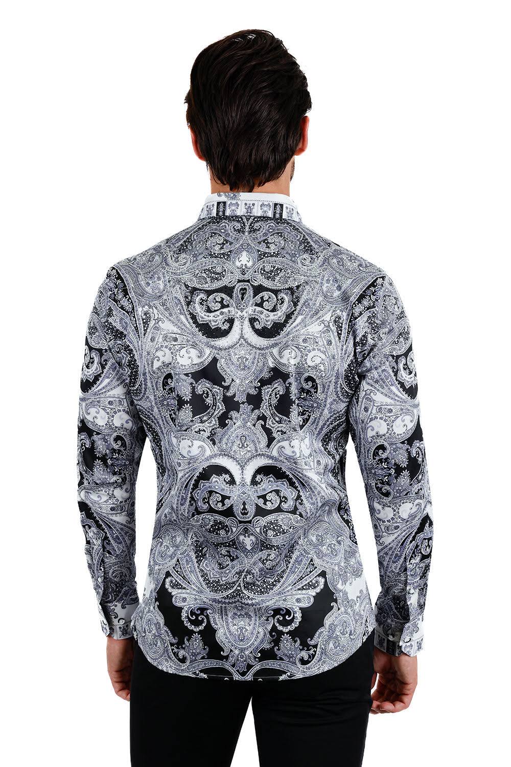 Black paisley shirt