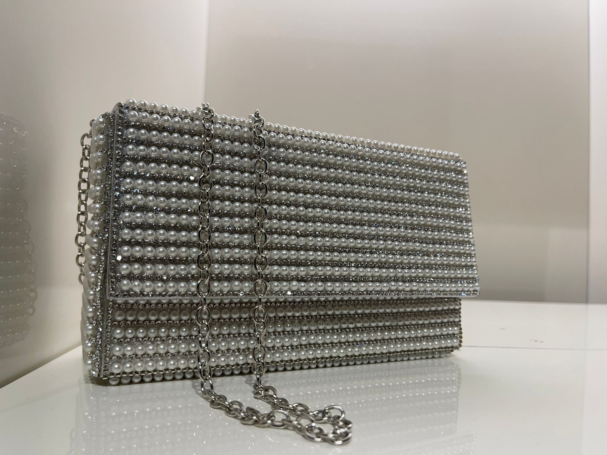 Pearl Cloud Rectangular Crossbody Bag