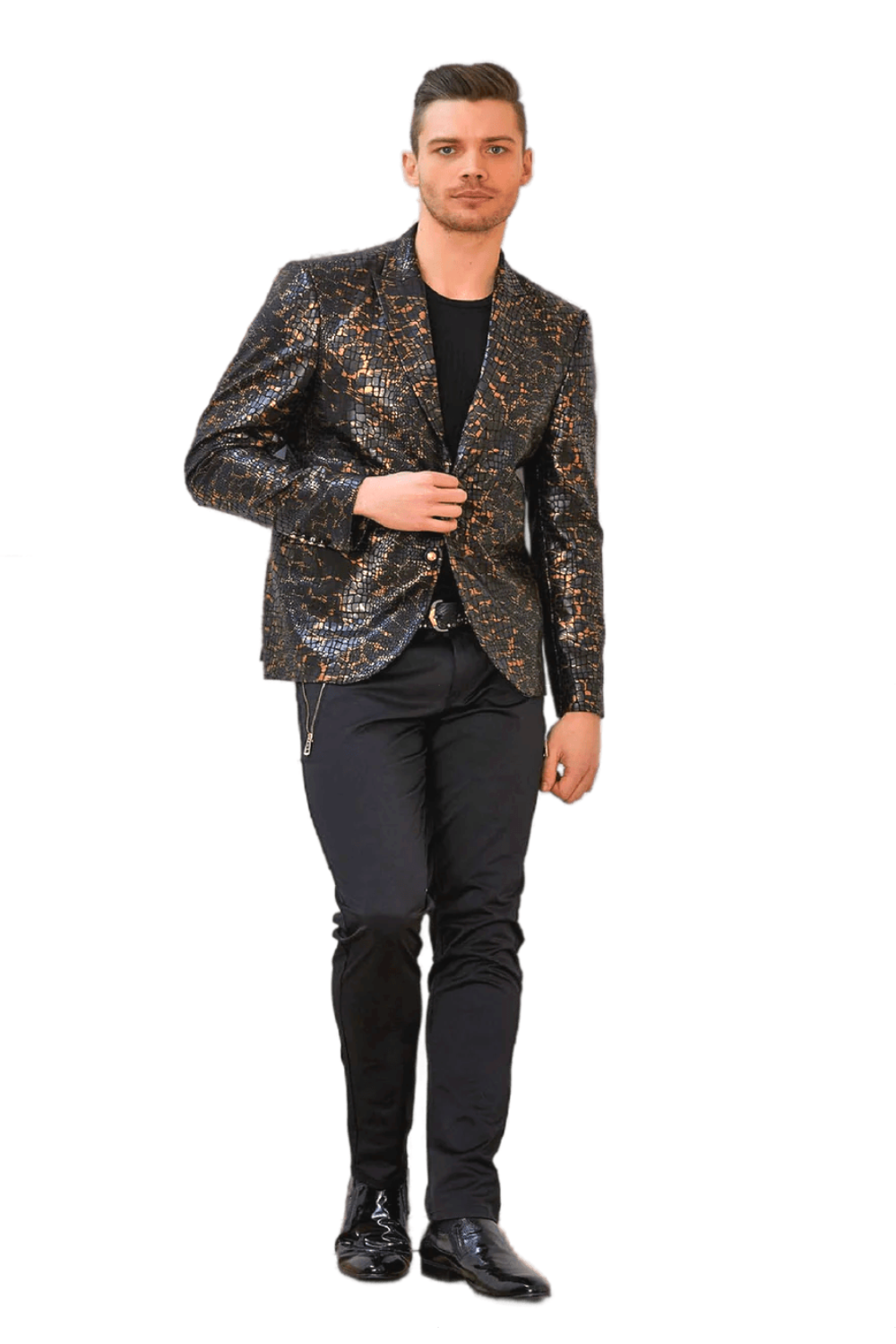 Black Bronze Print Blazer