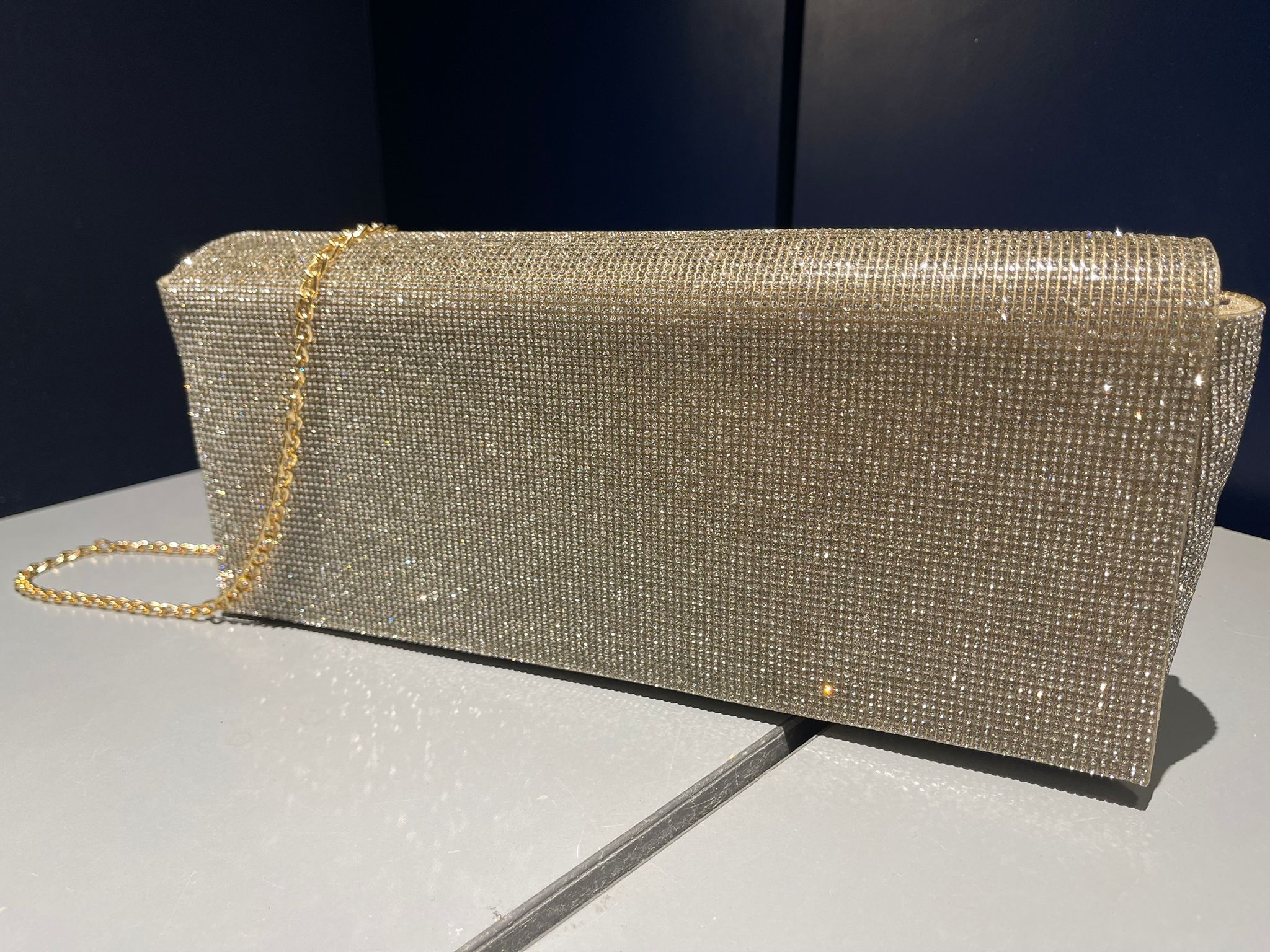 Sparkly Rhinestone Crystal Rectangle Clutch