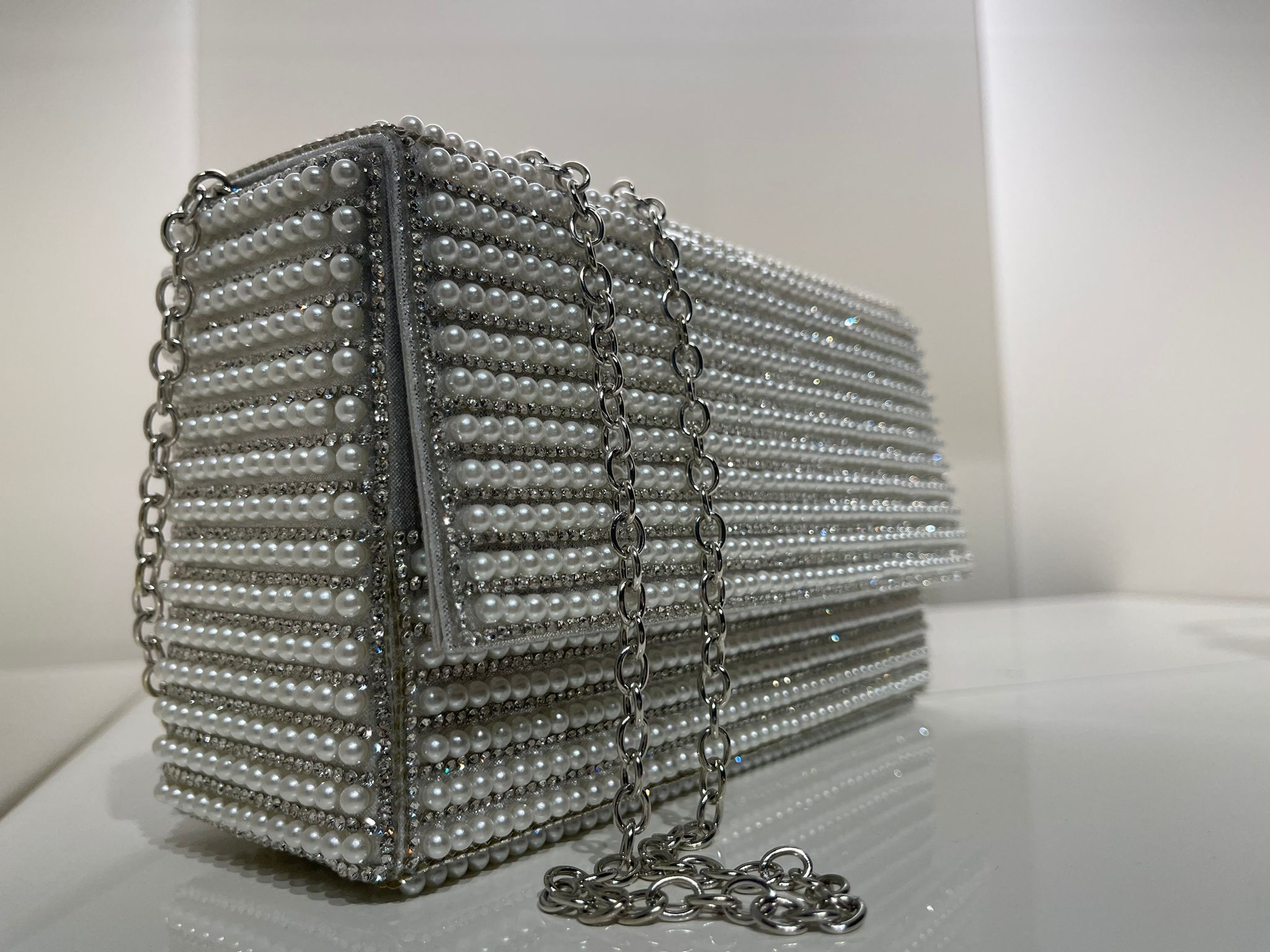 Pearl Cloud Rectangular Crossbody Bag