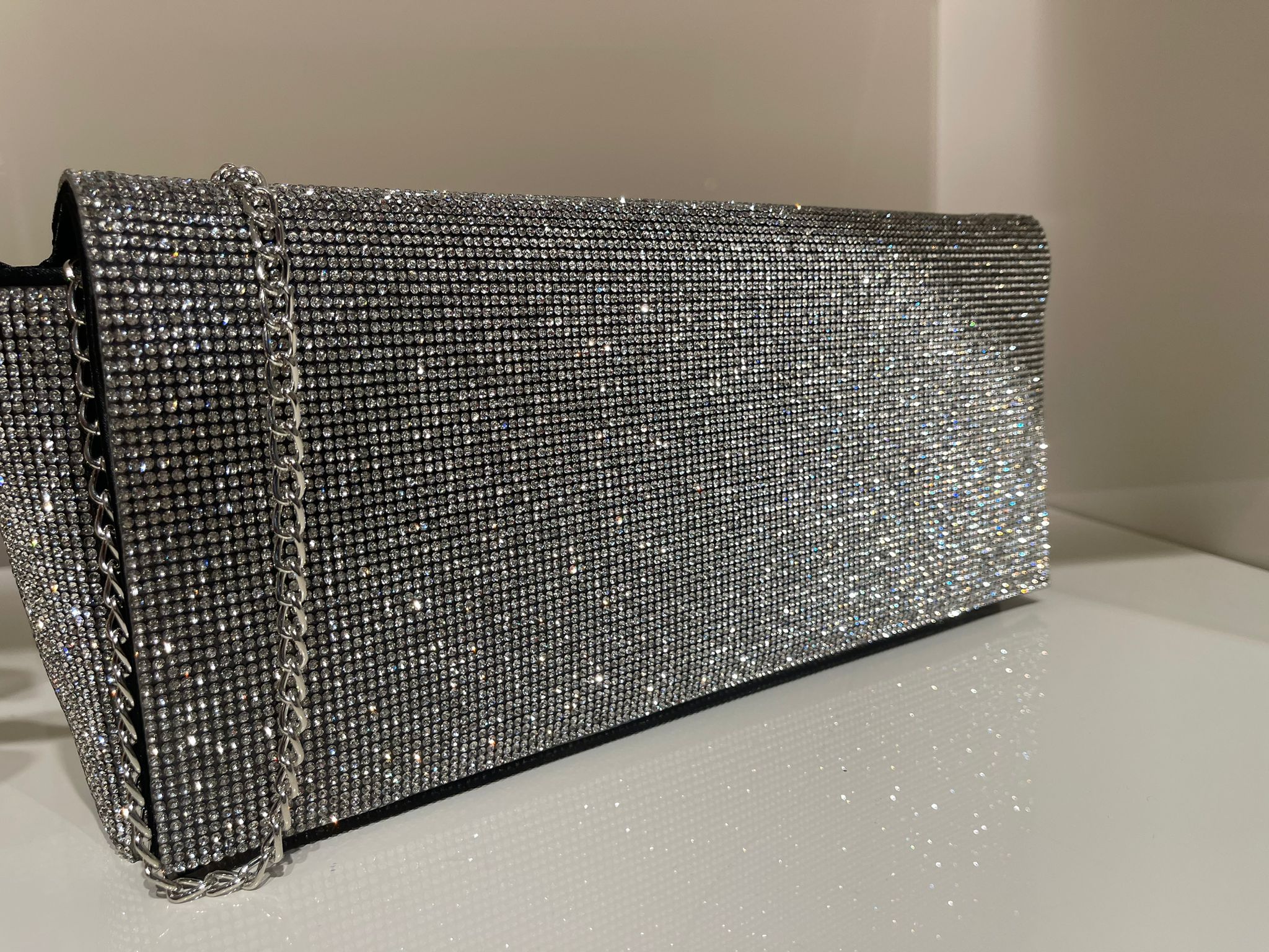Sparkly Rhinestone Crystal Rectangle Clutch