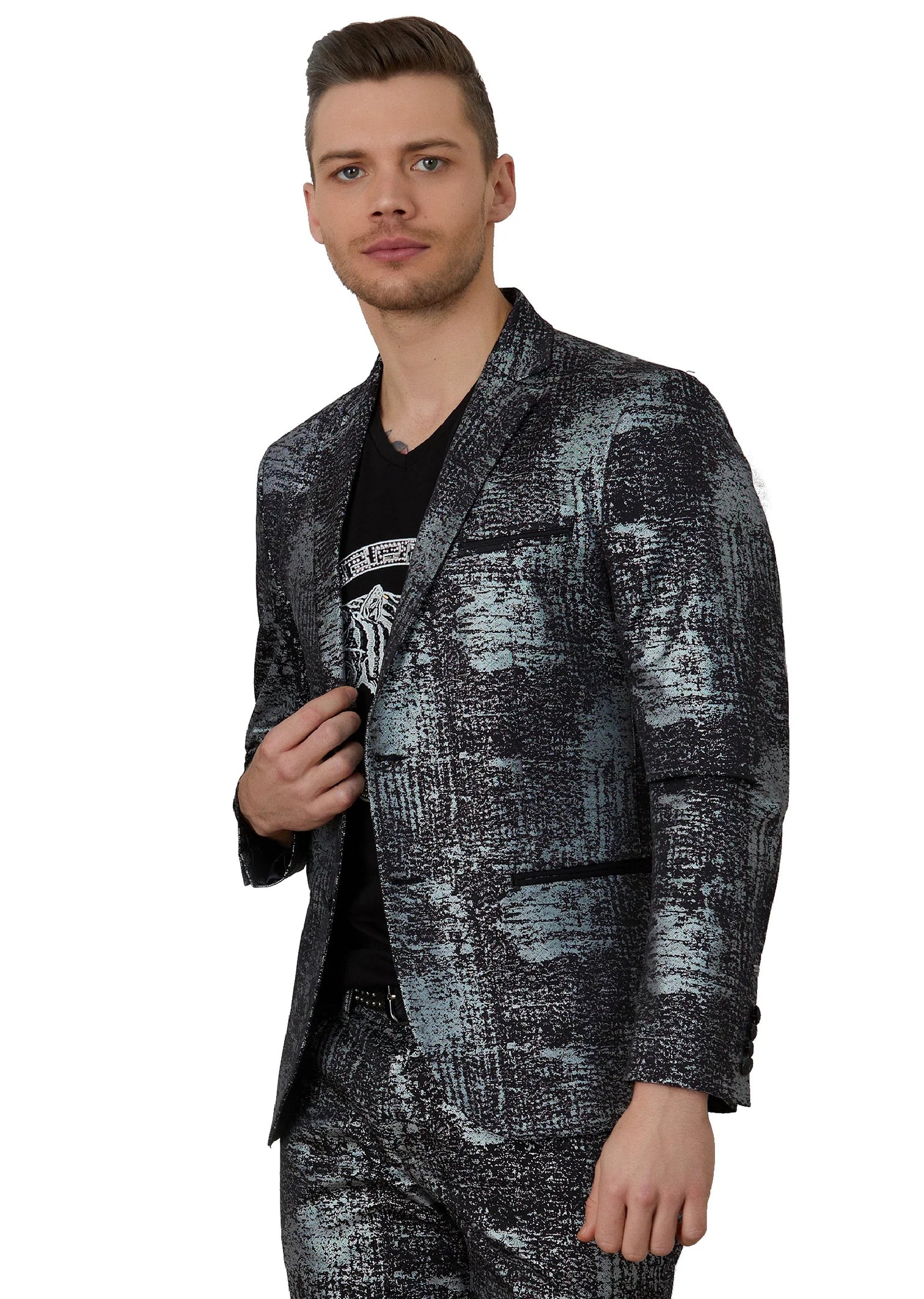 Black Gold Foil Blazer