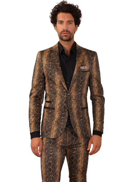 BROWN SNAKE SKIN PANT