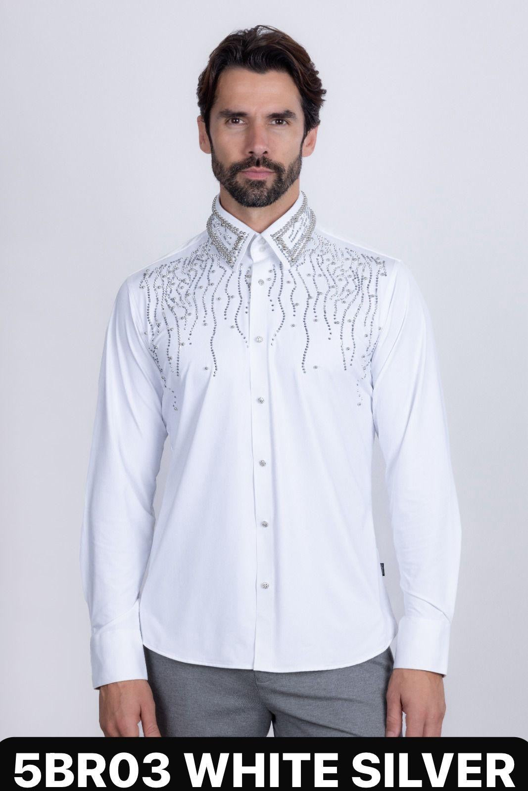 LONG SLEEVE RHINESTONE SHIRT