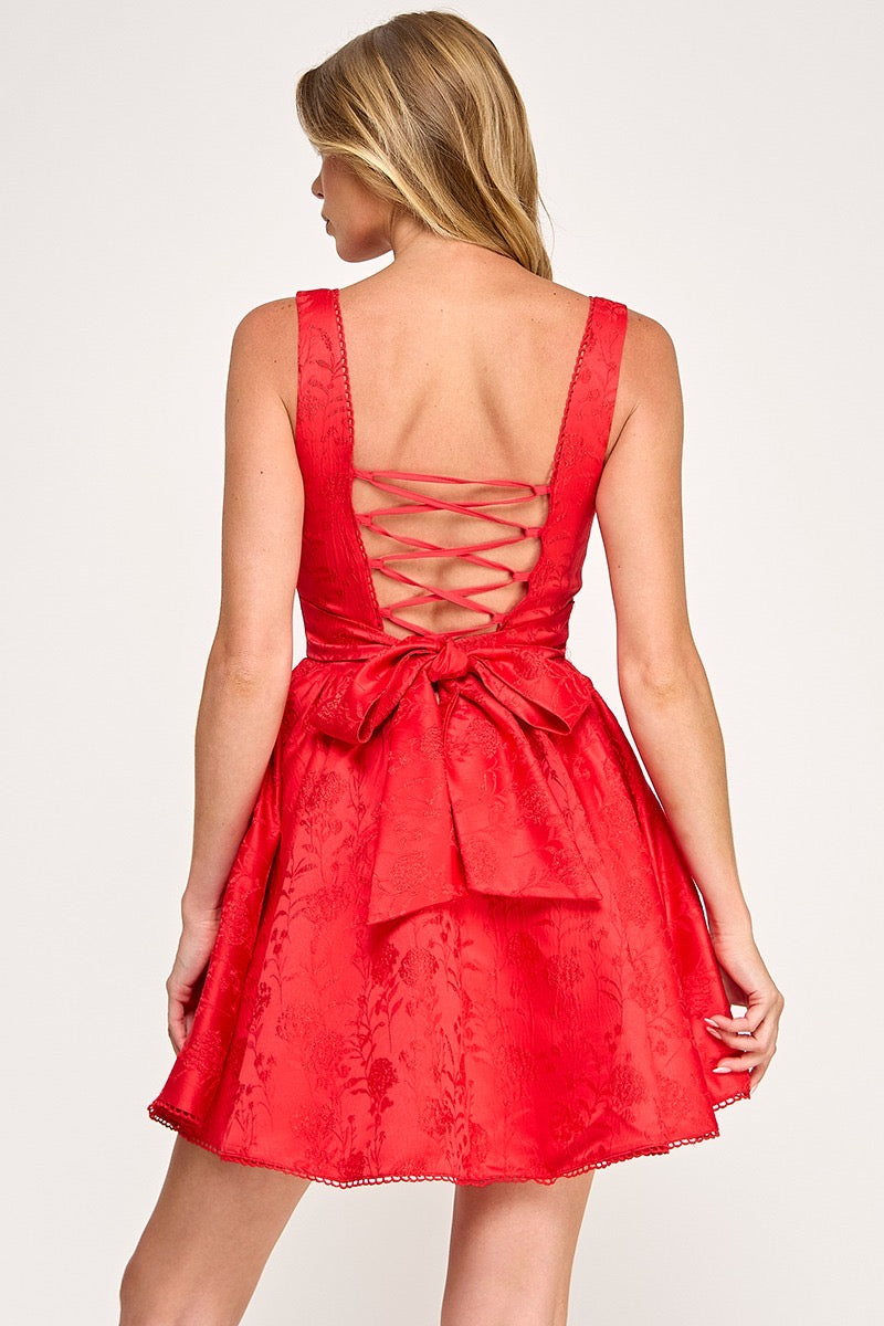 Flared A Line Skirt Mini Dress S / Red Flared A Line Skirt Mini Dress S / Red