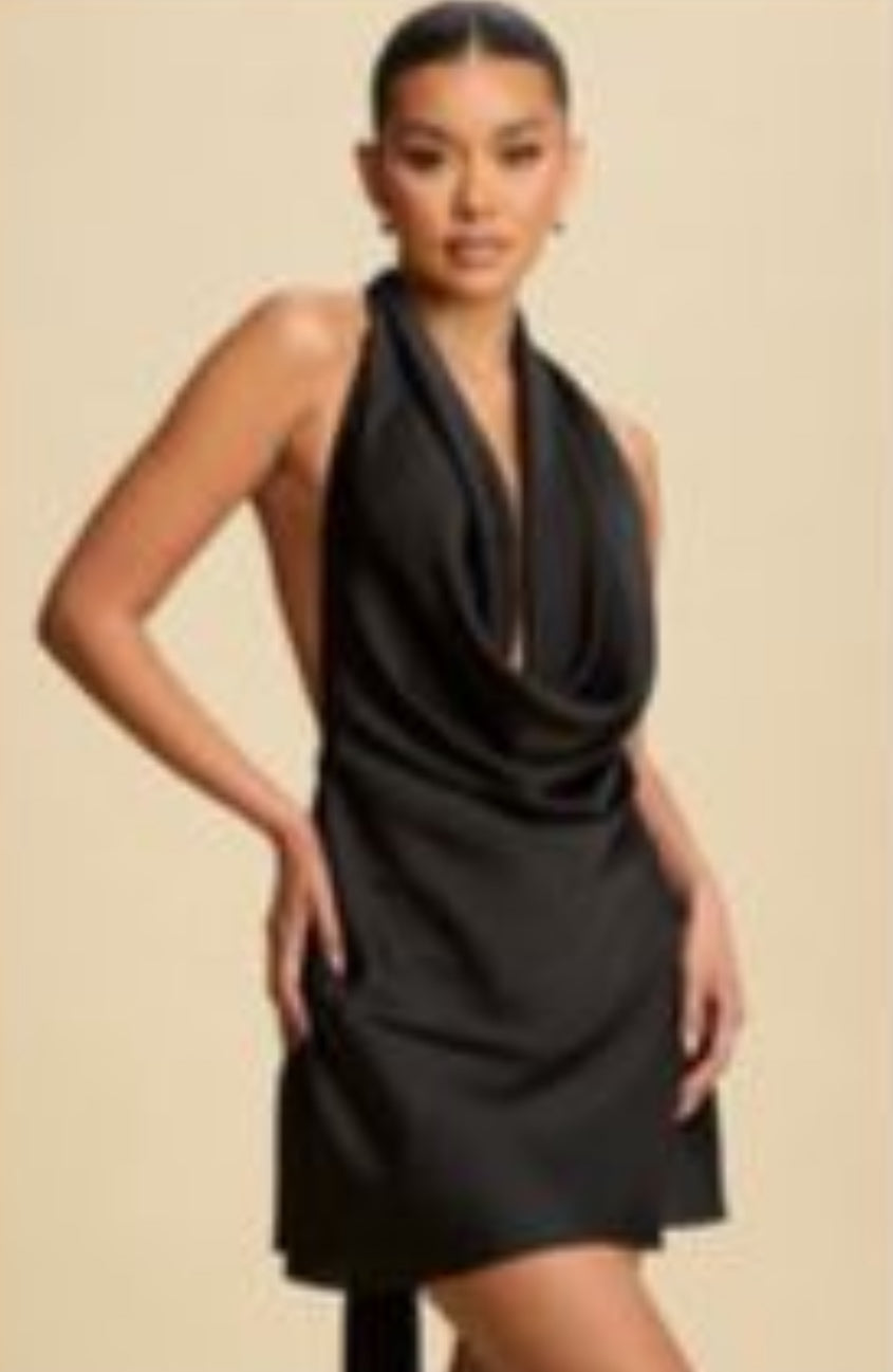 SATIN PINK MINI DRESS