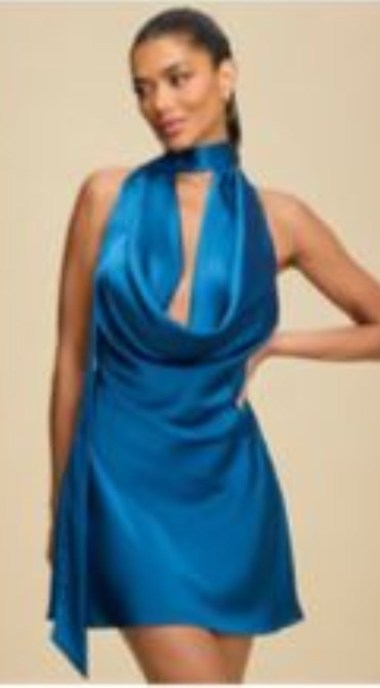 SATIN PINK MINI DRESS