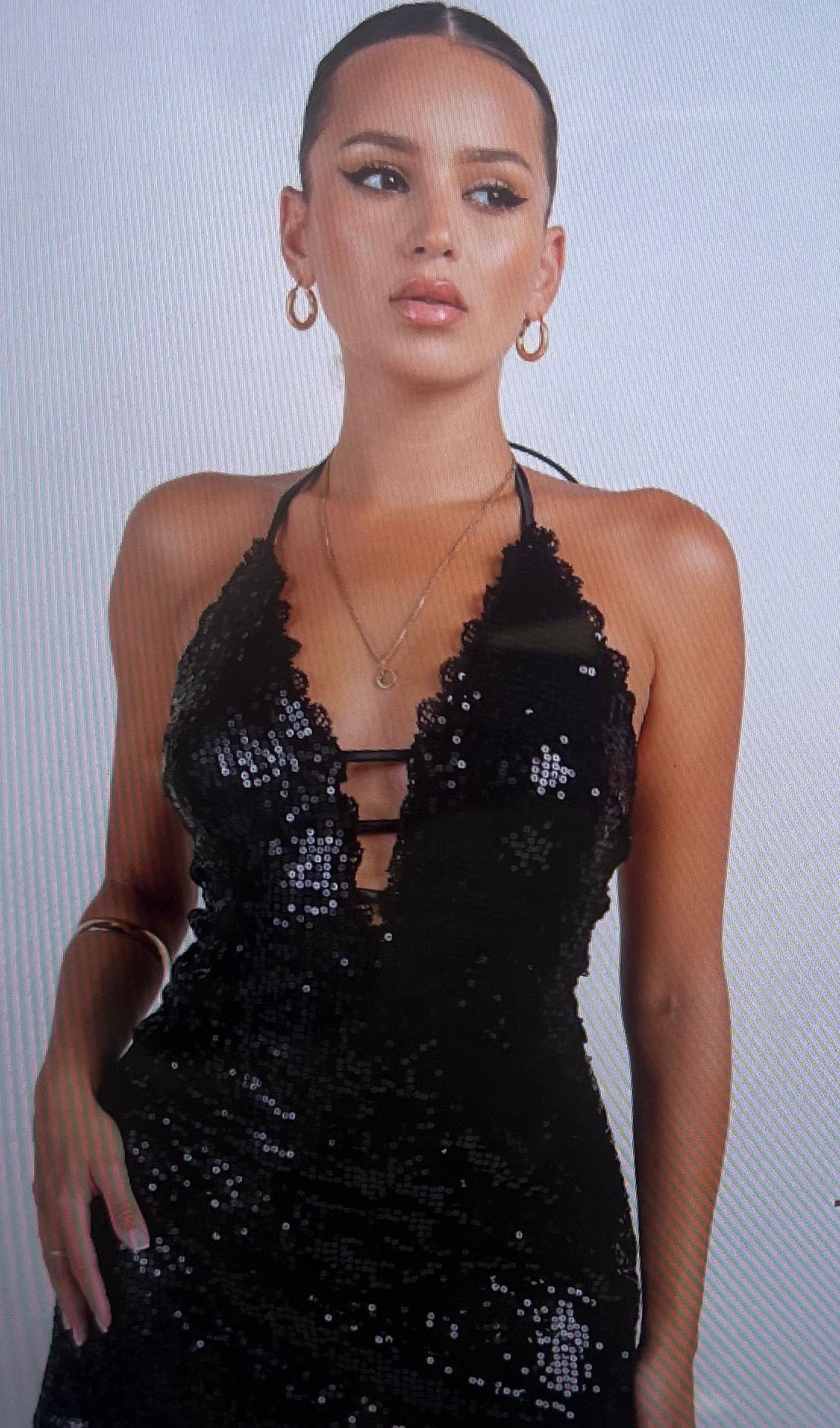 SEQUINCE  LACE DRESS