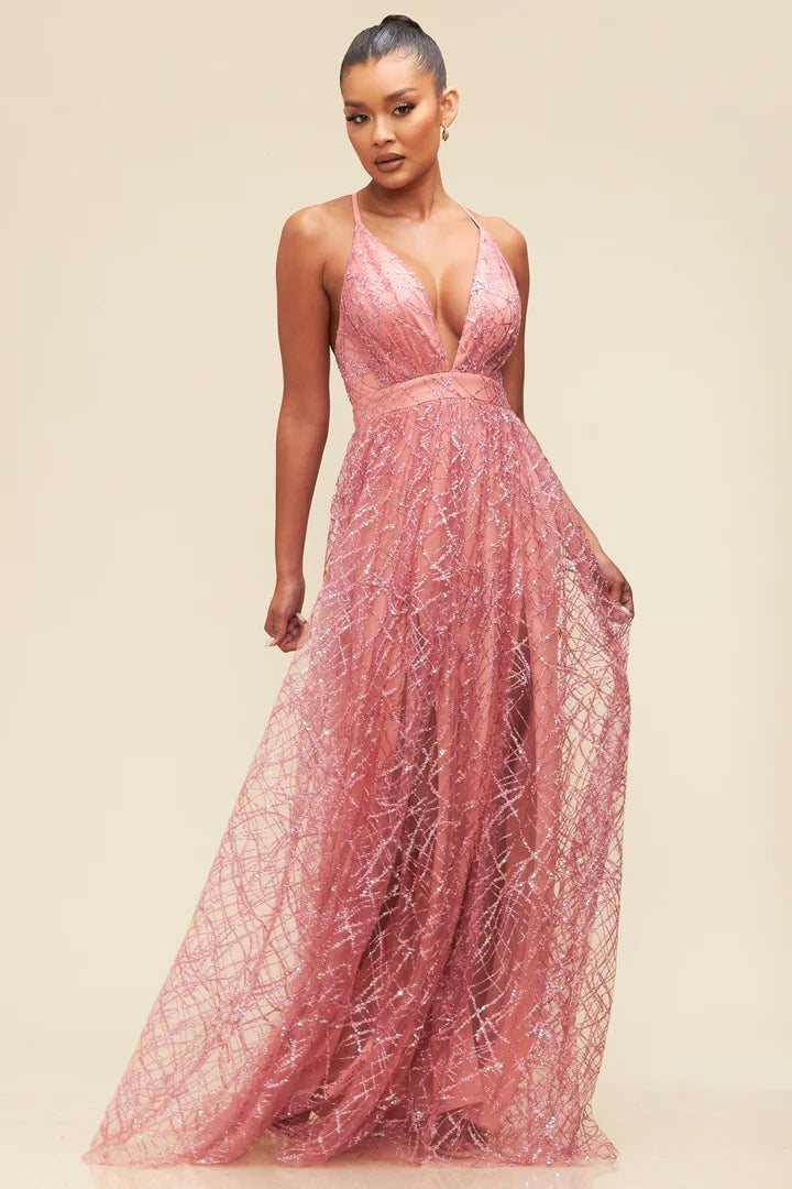 Glitter And Sequins Gown