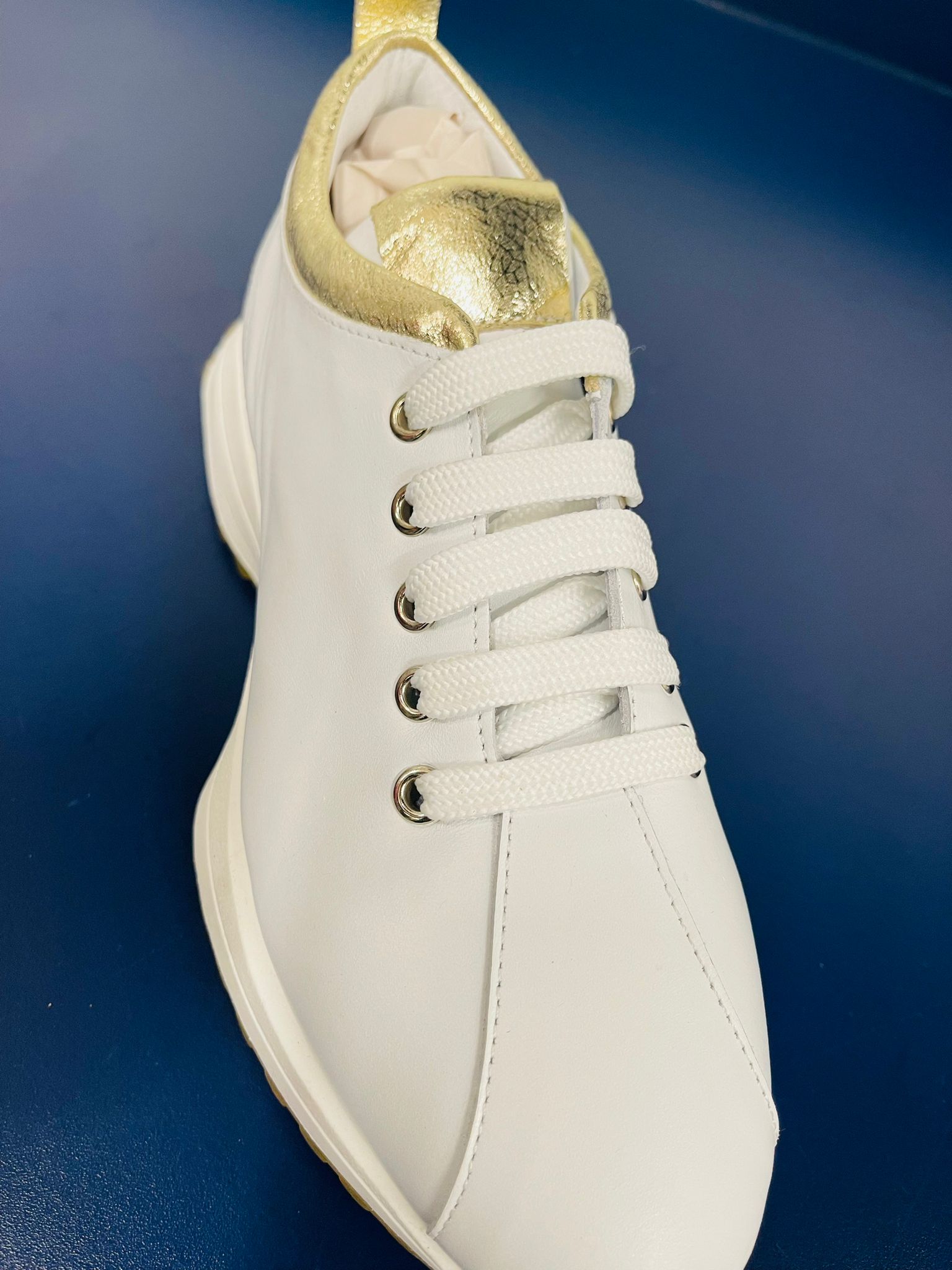 White And Gold Sneaker Laces Up
