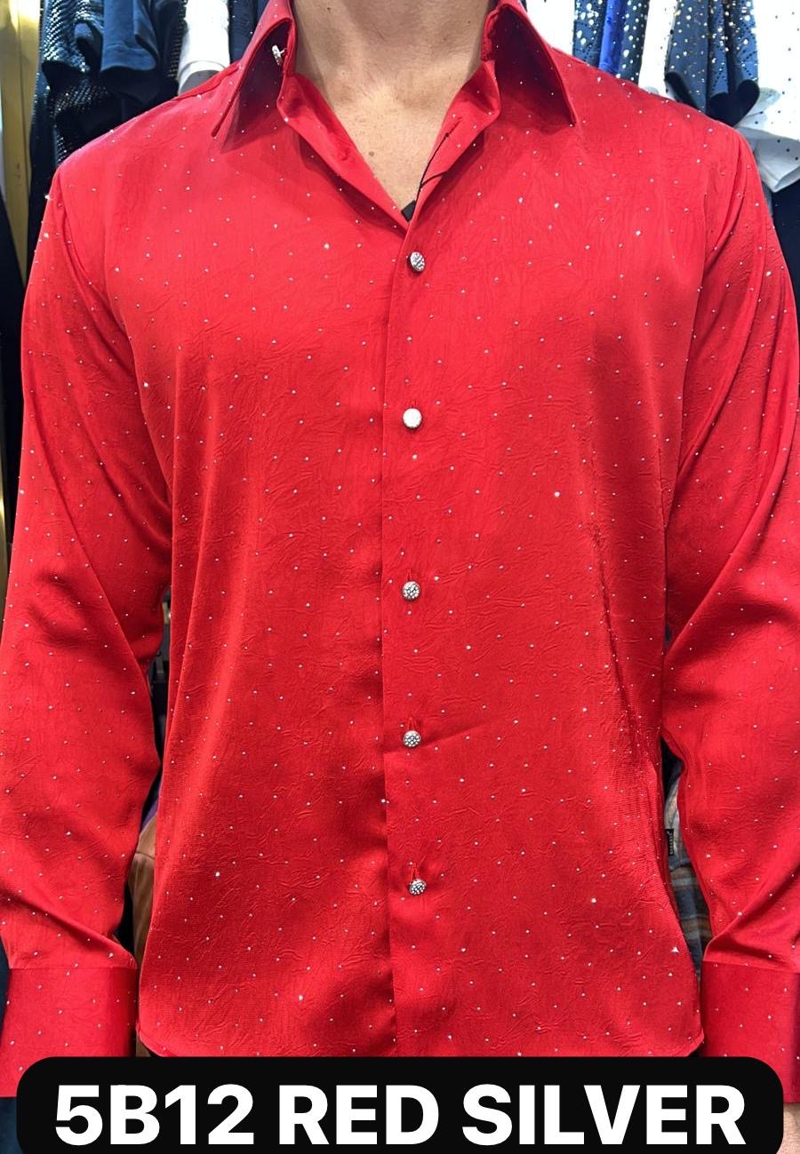 GLOSSY SLEEK TAILORED LONG SLEEVE  SHIRT